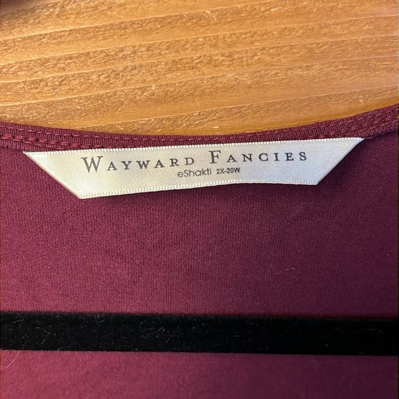 Wayward Fancies  eShakti 2X 20w Plus‎ Size women's Jumpsuit Maroon Wide Leg Y2K - Picture 4 of 13